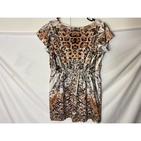 APT 9 VNECK ANIMAL PRINT WOMENS PETITE TOP SHIRT BLOUSE SIZE SMALL SPRINT S PS - Picture 2 of 2
